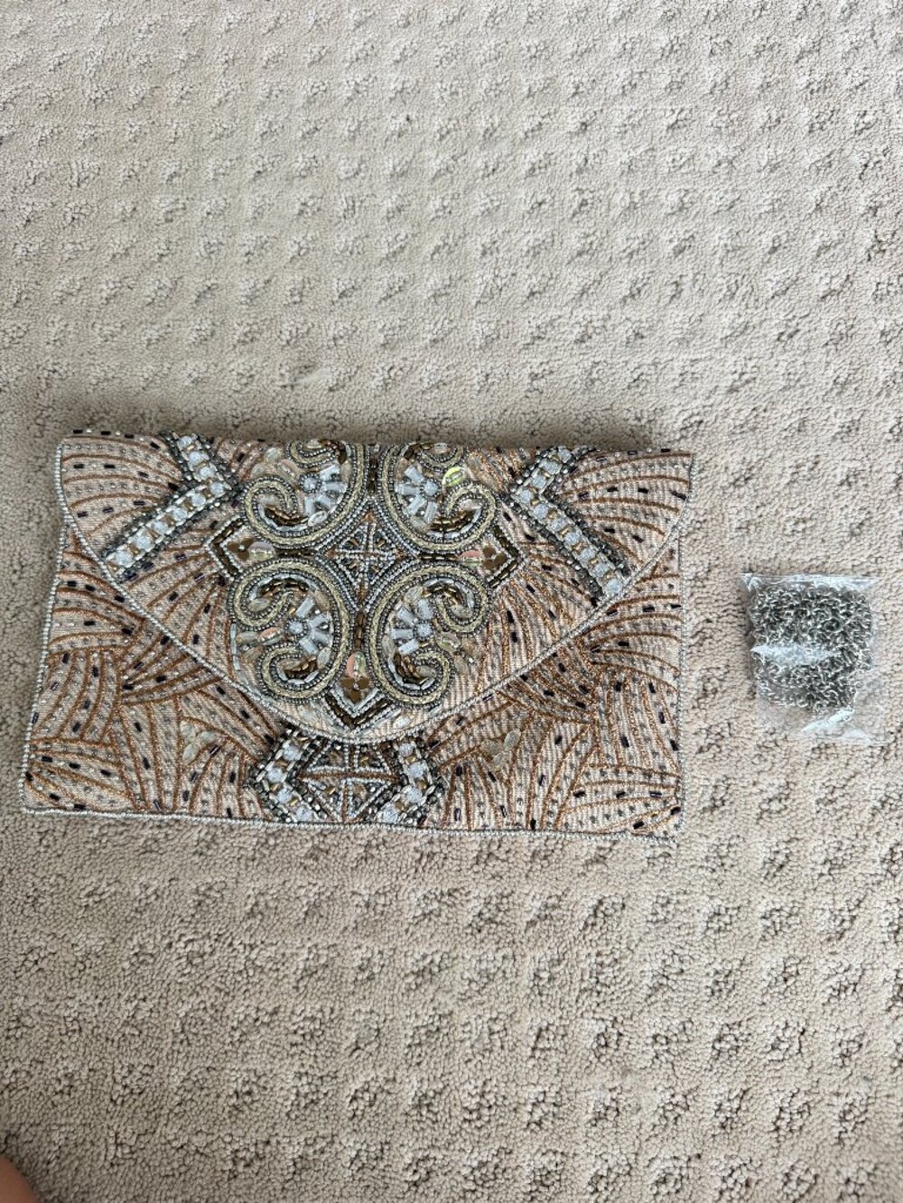 Lulus Beaded Clutch with Chain Strap